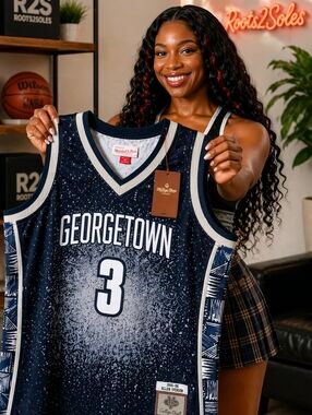 Medium Allen Iverson Georgetown Hoyas Mitchell Ness NCAA SWINGMAN Jersey